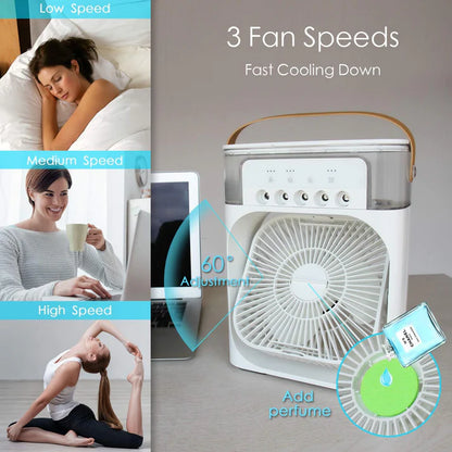 FrostFlow™ – Portable Mist Fan & Air Cooler